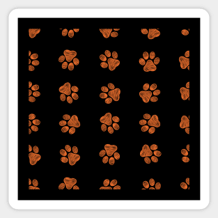 Happy Halloween design doodle orange paw print Sticker